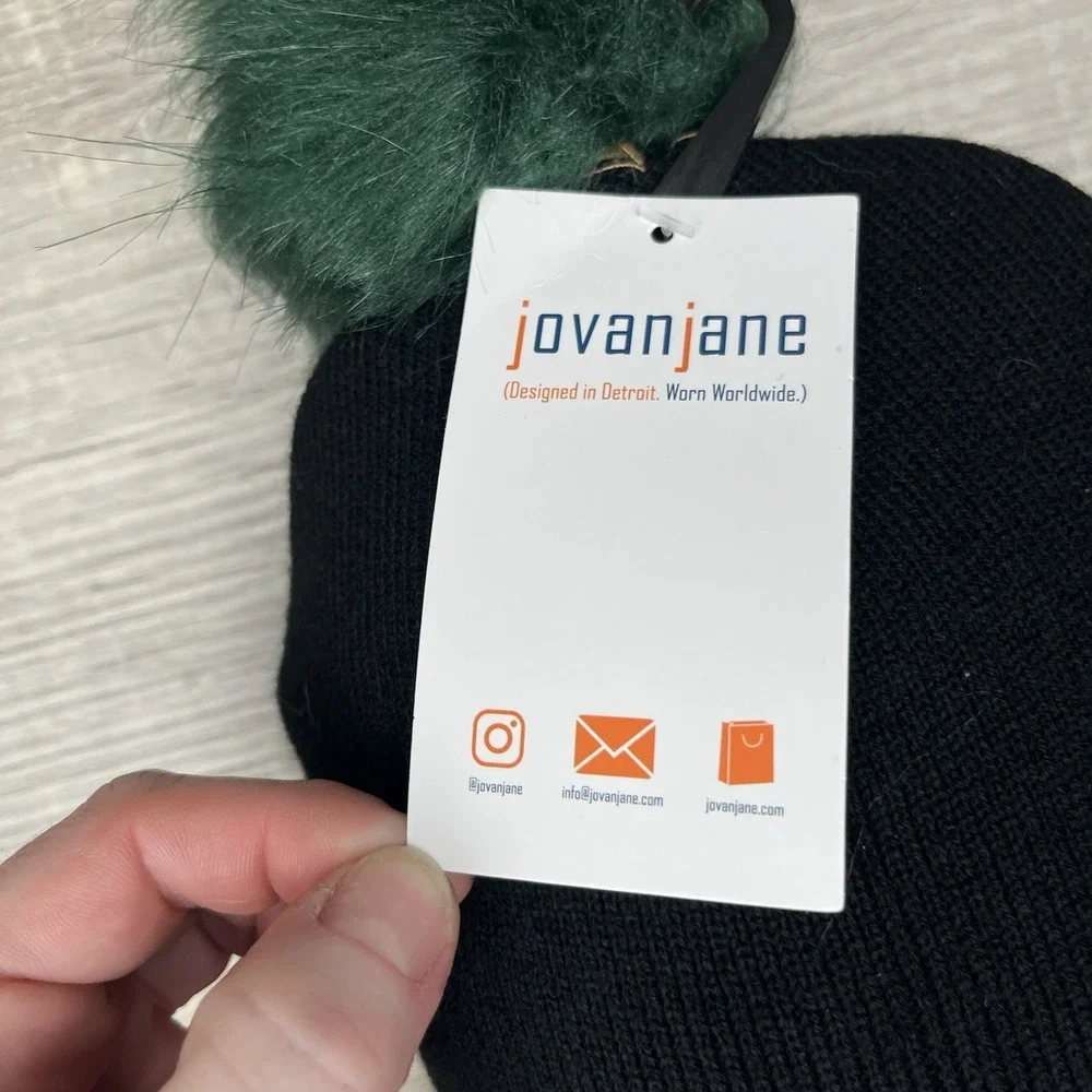 Jovan Jane Green Bay Packers Hat Beanie Adult Black Green Gold‎ Pom New Tags $44